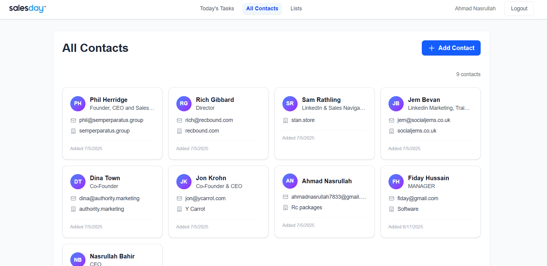The sales platform pipeline view with drafted outreach alongside each lead